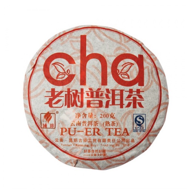 Чай китайский элитный шу пуэр Лао Шу Ча Фабрика Куньмин Гуи Компани сбор 2008 г. 185-200гр. (блин)