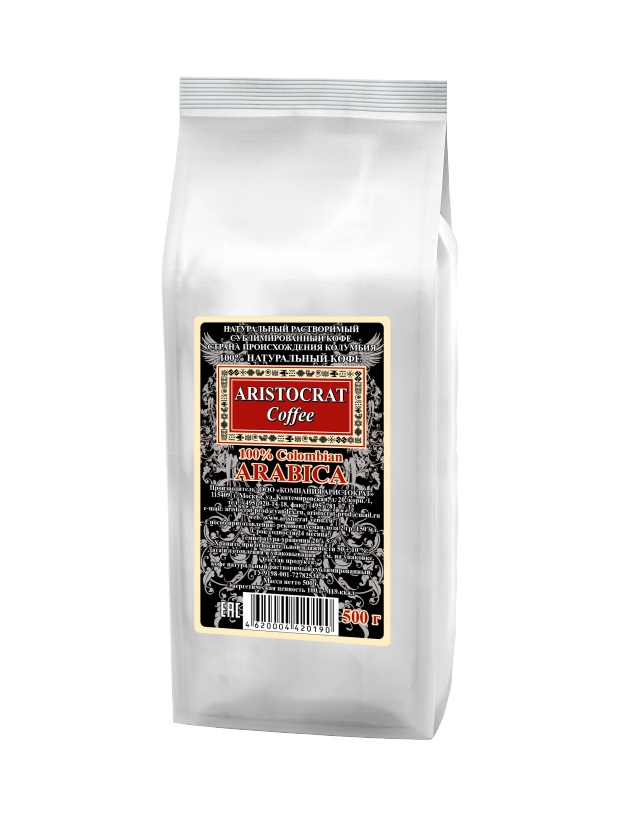 Кофе сублимированный ARISTOCRAT 100 Сolombian Arabica 0,5 кг