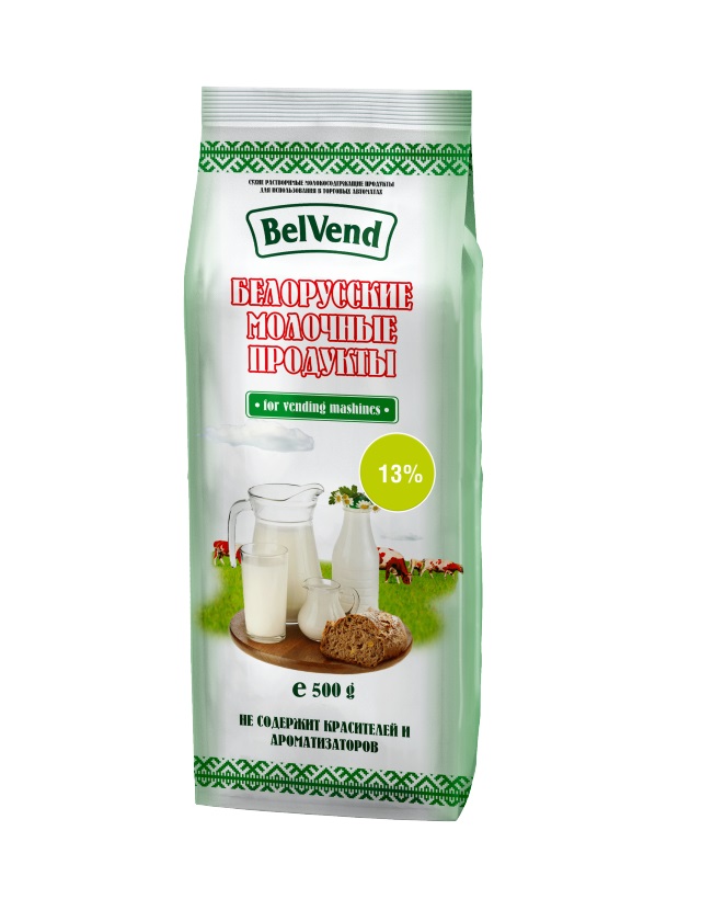 Сухое агломерированное молоко BelVend 13 процентов, 0,5 кг.