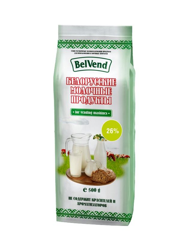 Сухое агломерированное молоко BelVend 26 процентов, 0,5 кг.