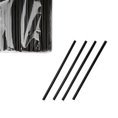 Трубочки без изгиба чёрные 240 x 8 мм. в инд. упаковке