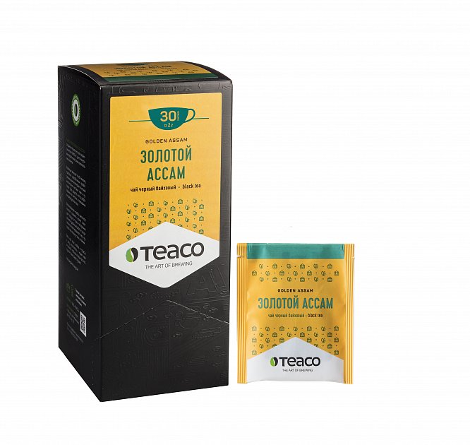 Чай Teaco ЗОЛОТОЙ АССАМ пакетированный, для заваривания в чашке