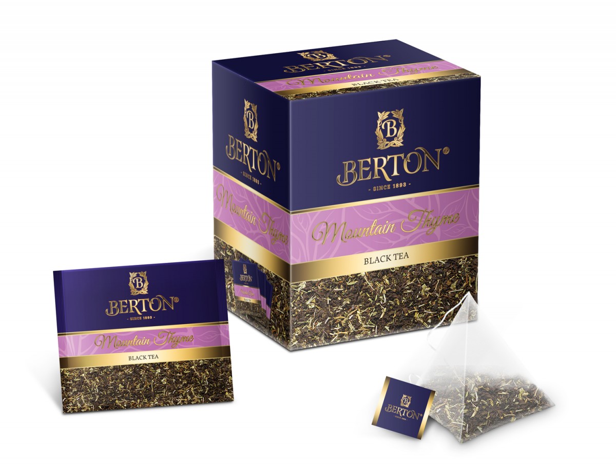 Чай листовой Berton Горный чабрец (Mountain Thyme) в пирамидках, для заваривания в чашке