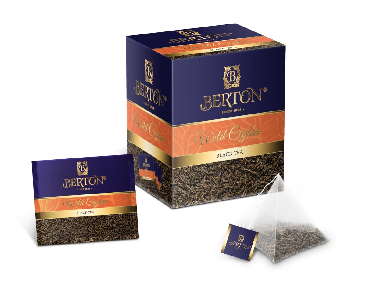 Чай листовой Berton Дикий цейлон (Wild Ceylon) в пирамидках, для заваривания в чашке